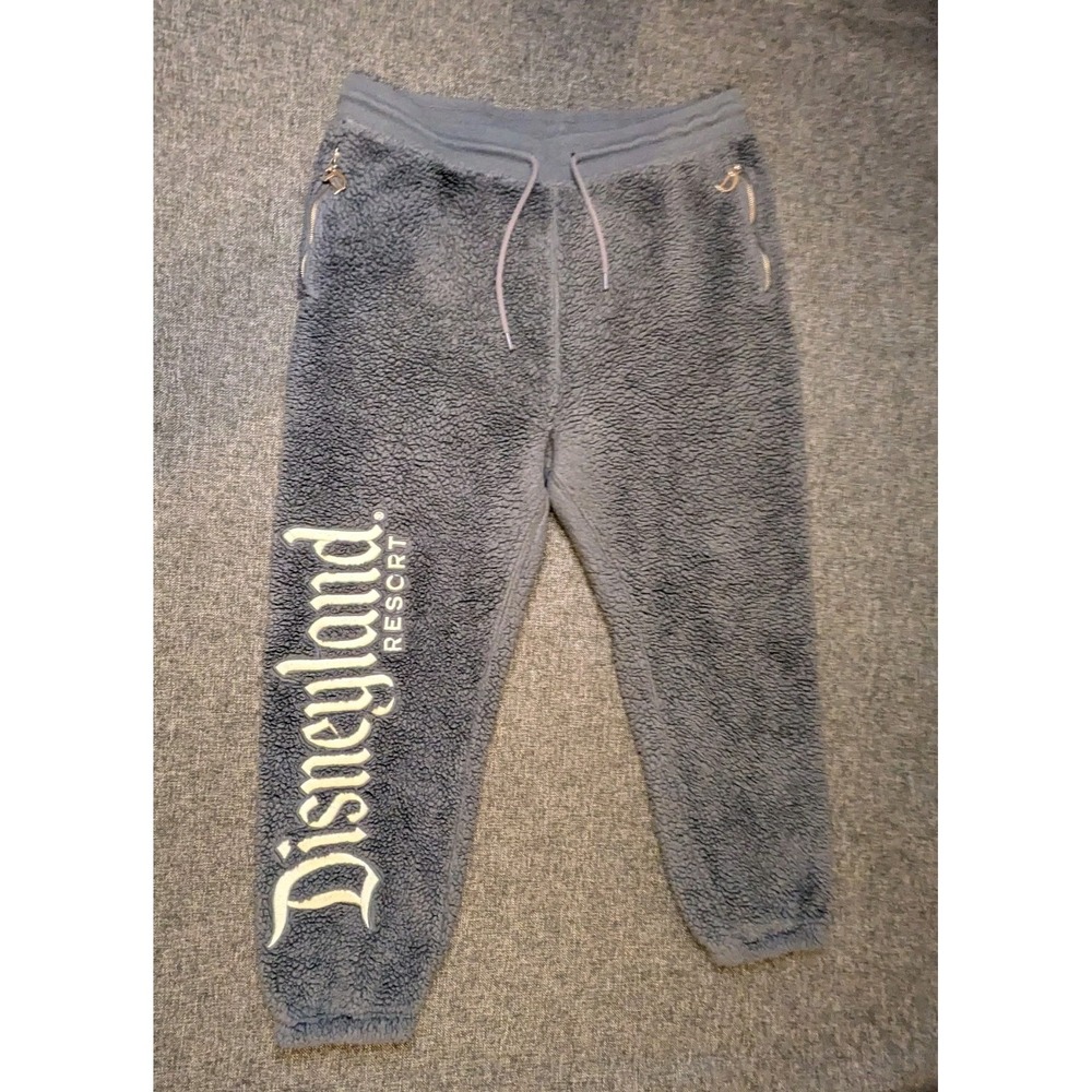 Disneyland Resort Adult Gray Sherpa Jogger Pants Size Large Disney Sweatpants